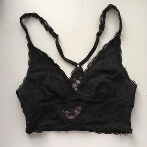 Black racer back bralette